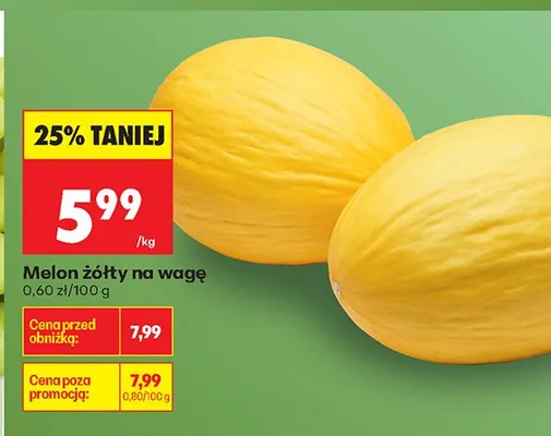 Melon żółty na wagę promocja w Biedronka