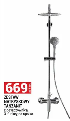 Zestaw natryskowy Tanzanit z deszczownicą 3-funkcyjna rączka promocja w Merkury Market