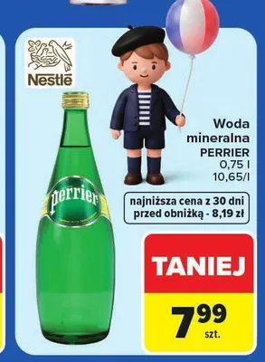 Woda mineralna gazowana Perrier promocja w Carrefour Market