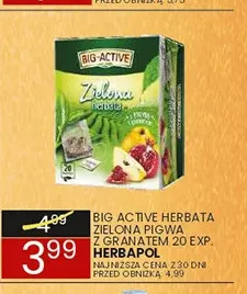 Herbata zielona pigwa z granatem Big-Active promocja w Wafelek