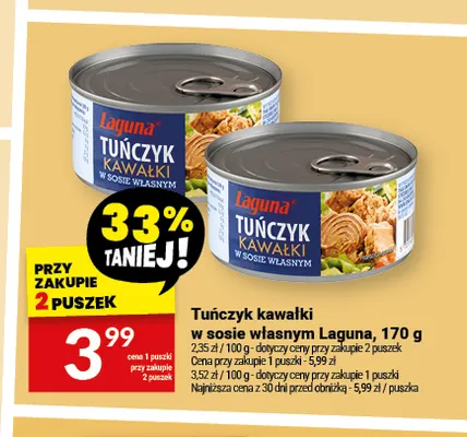 Tuńczyk kawałki w sosie własnym Laguna promocja w Twój Market