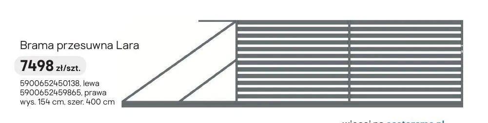 Brama przesuwna Lara promocja w Castorama