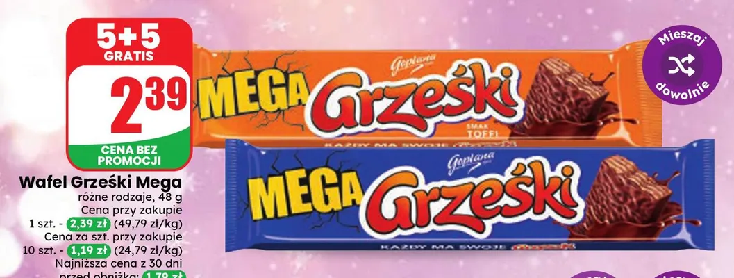 Wafel Grześki Mega promocja w Dino