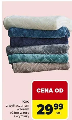 Koc z wytłaczonym wzorem różne wzory i wymiary promocja w Carrefour