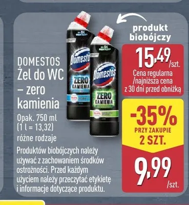 Żel do WC Domestos Zero Kamienia Lime promocja w Aldi