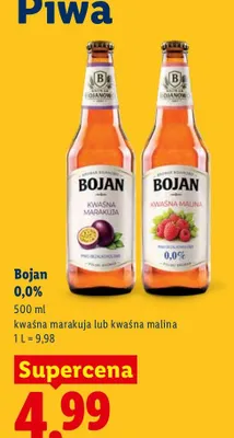 Piwo bezalkoholowe Bojan Kwaśna Malina promocja w Lidl