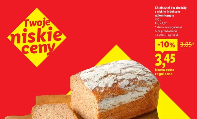 Chleb żytni bez drożdży z niskim indeksem glikemicznym promocja w Lidl