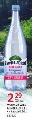 Woda Żywiec Zdrój Minerals promocja w Selgros