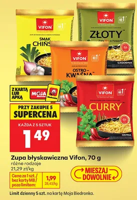 Zupa błyskawiczna Vifon smak chiński promocja w Biedronka