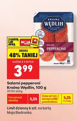 Salami pepperoni Kraina Wędlin promocja w Biedronka