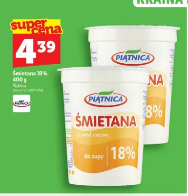 Śmietana Piątnica 18% promocja w TOPAZ