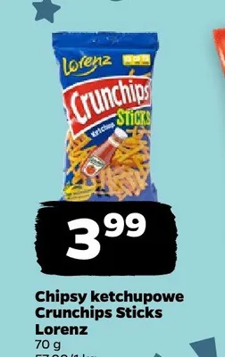 Chipsy ketchupowe Crunchips Sticks Lorenz promocja w Netto