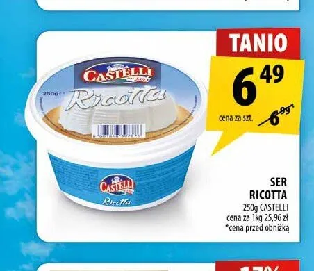 Ser Ricotta Castelli promocja w Arhelan