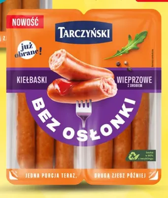 Kiełbaski bez osłonki wieprzowe z drobiem Tarczyński promocja w Intermarche