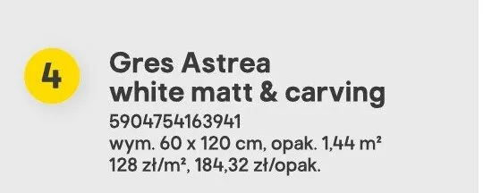 Gres Astrea white matt & carving promocja w Castorama