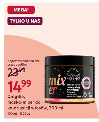 Maska-mixer do koloryzacji włosów OnlyBio promocja w Rossmann