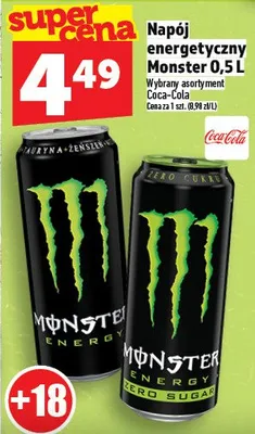 Napój energetyczny Monster 0,5l promocja w TOPAZ
