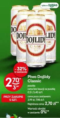 Piwo Dojlidy Classic promocja w Żabka