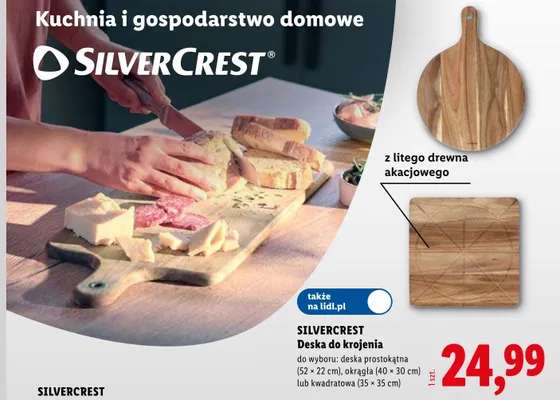 Deska do krojenia kwadratowa 35x35cm SILVERCREST promocja w Lidl