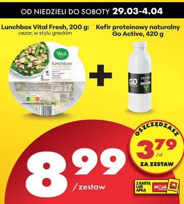 Lunchbox cezar, w stylu greckim + Kefir proteinowy promocja w Biedronka