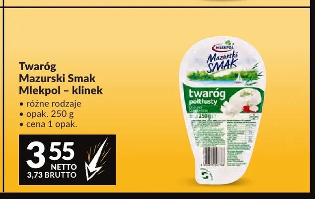 Twaróg Mazurski Smak klinek Mlekpol promocja w Makro
