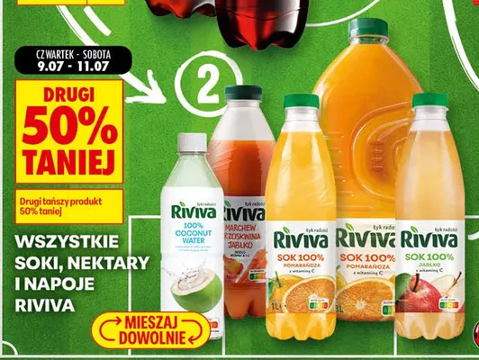 Sok Riviva Marchew Brzoskwinia Jabłko promocja w Biedronka