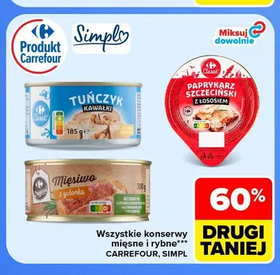 Tuńczyk kawałki Simpl promocja w Carrefour
