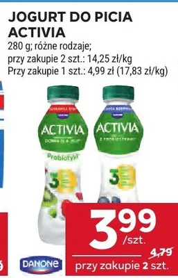 Jogurt do picia Activia Danone promocja w Stokrotka