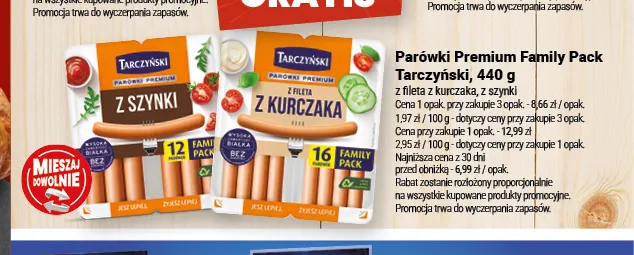 Parówki Premium Family Pack z fileta z kurczaka Tarczyński promocja w Twój Market