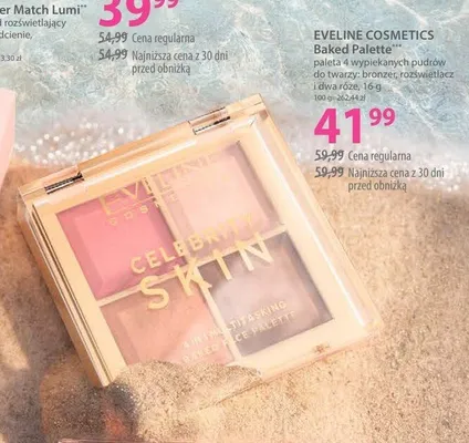 Paleta 4 wypiekanych pudrów do twarzy Eveline Cosmetics Baked Palette promocja w Hebe