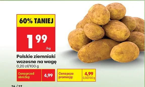 Ziemniaki wczesne polskie promocja w Biedronka