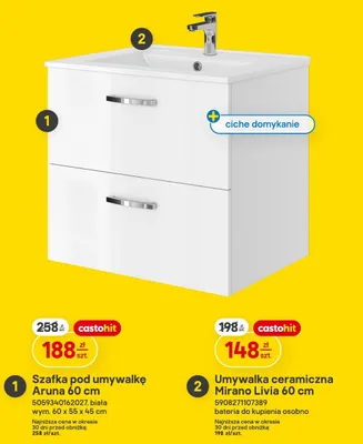 Szafka pod umywalkę GoodHome Aruna 60 cm promocja w Castorama