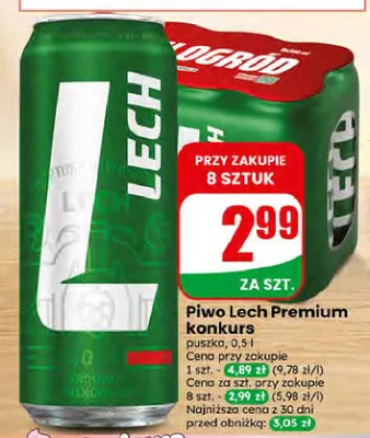 Piwo Lech Premium promocja w Dino