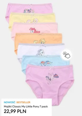 Majtki Classic My Little Pony 7-pak promocja w Sinsay