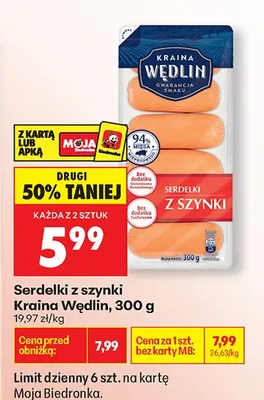 Serdelki z szynki promocja w Biedronka