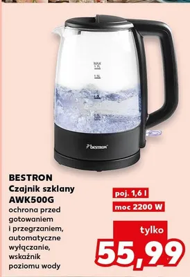 Czajnik szklany AWK500G Bestron promocja w Kaufland