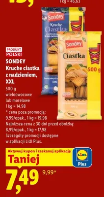Kruche ciastka z nadzieniem wieloowocowe Sondey XXL promocja w Lidl