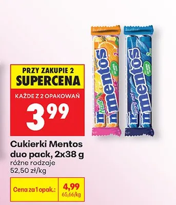 Cukierki duo pack, różne rodzaje promocja w Biedronka