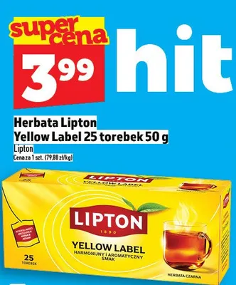 Herbata Lipton Yellow Label 25 torebek promocja w TOPAZ