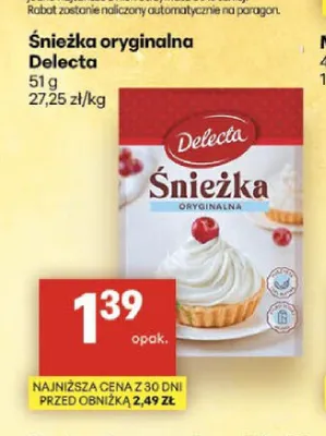 Śnieżka oryginalna Delecta promocja w Delikatesy Centrum