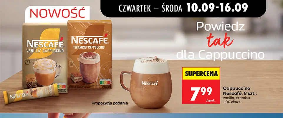 Kawa rozpuszczalna Cappuccino Nescafé vanilla promocja w Biedronka
