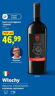 Wino czerwone Paolo Leccisi Aglianico Gardenia promocja w Lidl