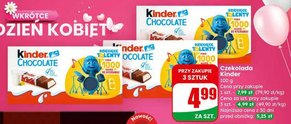 Czekolada Kinder promocja w Dino