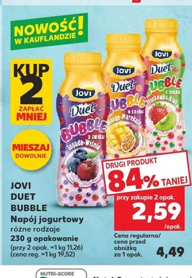 Napój jogurtowy mango marakuja Jovi Duet Bubble promocja w Kaufland