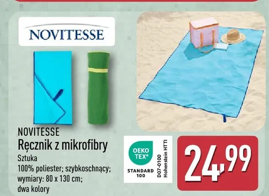 Ręcznik z mikrofibry NOVITESSE 80x130cm promocja w Aldi