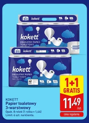 Papier toaletowy 3-warstwowy Kokett 8-pak promocja w Aldi