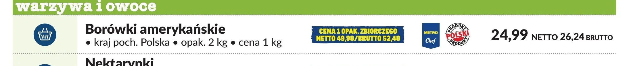 Borówki amerykańskie Metro Chef promocja w Makro