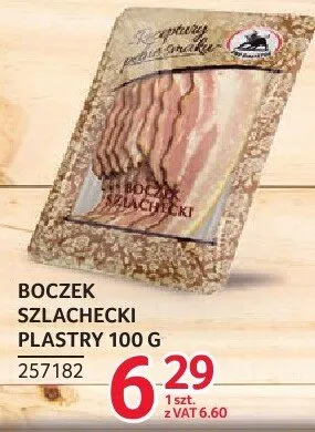 Boczek szlachecki plastry 100 g promocja w Selgros