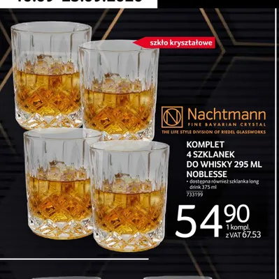 Komplet 4 szklanek do whisky 295 ml Noblesse Nachtmann promocja w Selgros