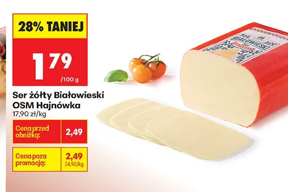 Ser żółty Białowieski OSM Hajnówka promocja w Biedronka